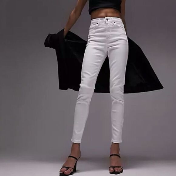 Topshop Denim - Topshop White Jamie  High-Waist Skinny Jeans Size 30 Tall